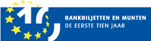 Logo 10 jaar eurobankbiljetten en euromunten