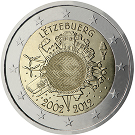 <p>Luxemburgo:</p><p>Diez años de billetes y monedas en euros</p>