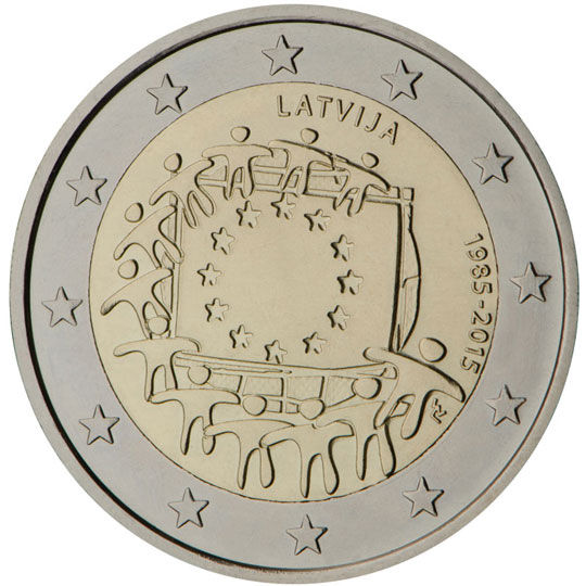 <p>Letonia:</p><p>Trigésimo aniversario de la bandera de la UE</p>