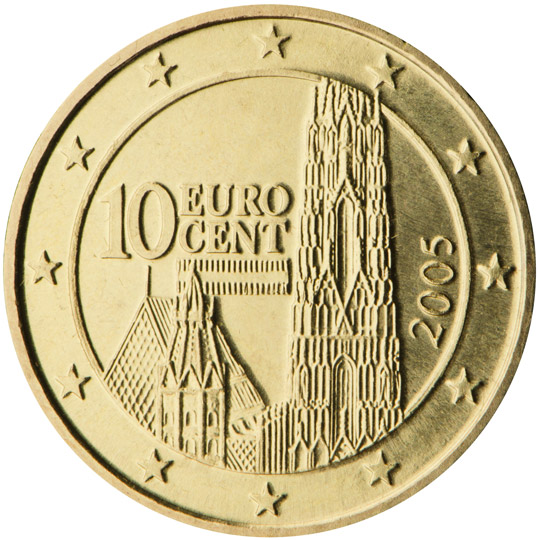Euro coins in pictures - National sides, 10 cent