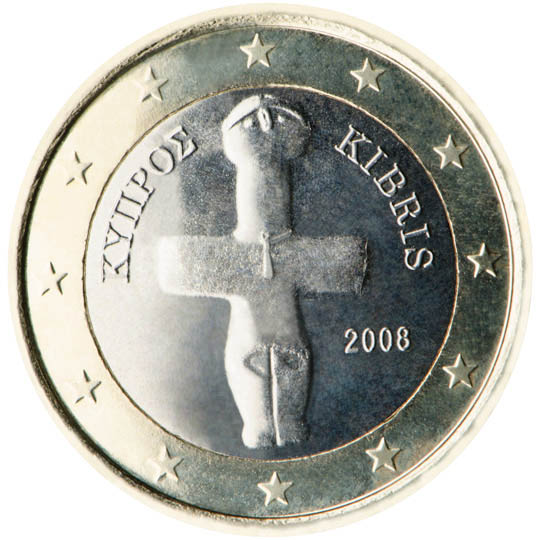 1 € münze europäische union italien über blau - Lizenzfreies Bild #20115062