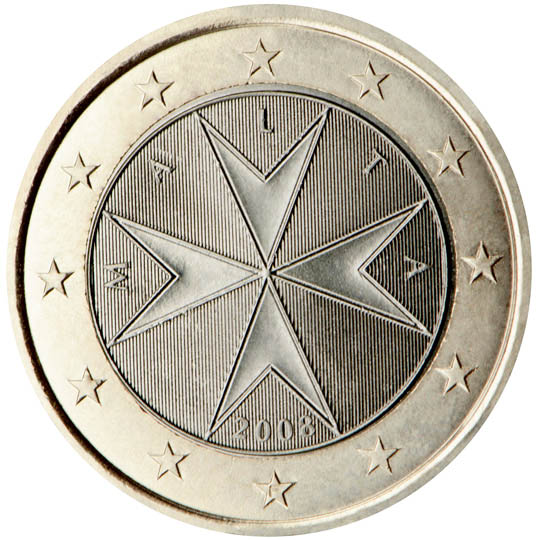 1 € münze europäische union italien über blau - Lizenzfreies Bild #20115062