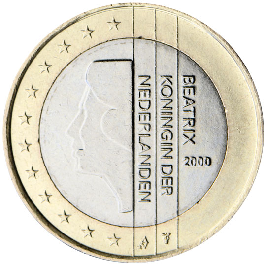 1 € münze europäische union italien über blau - Lizenzfreies Bild #20115062