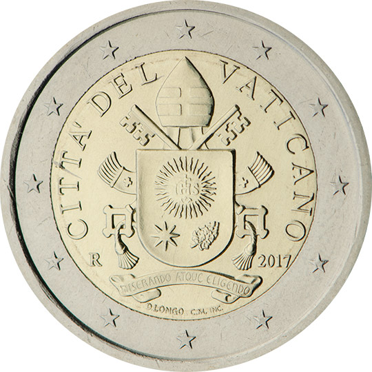 Coin: 1 Euro (Vatican City(2006~2013 - 265th Pope Benedict XVI) WCC:km388