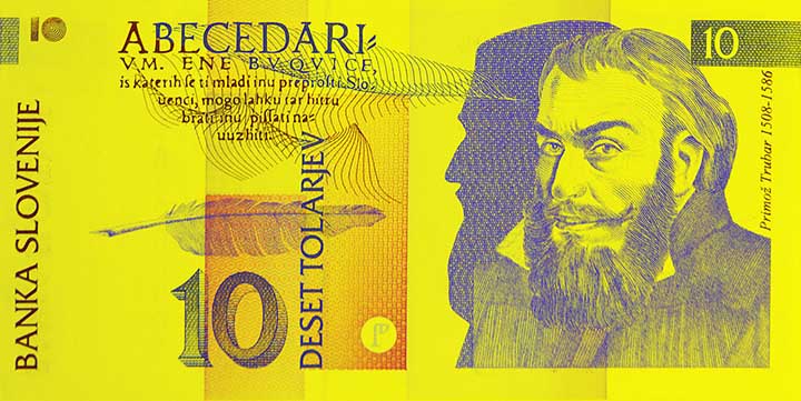 lice novčanice od 10 slovenskih tolara lice novčanice od 10 slovenskih tolara