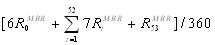 Formula: [6 RoMBR + ∑t=1,...,53 (7 RtMBR) + R53MBR] / 360